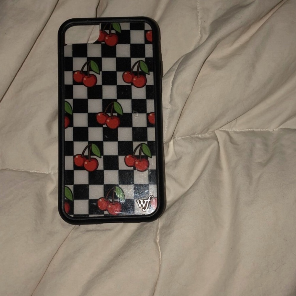 cherry checkered wildflower case